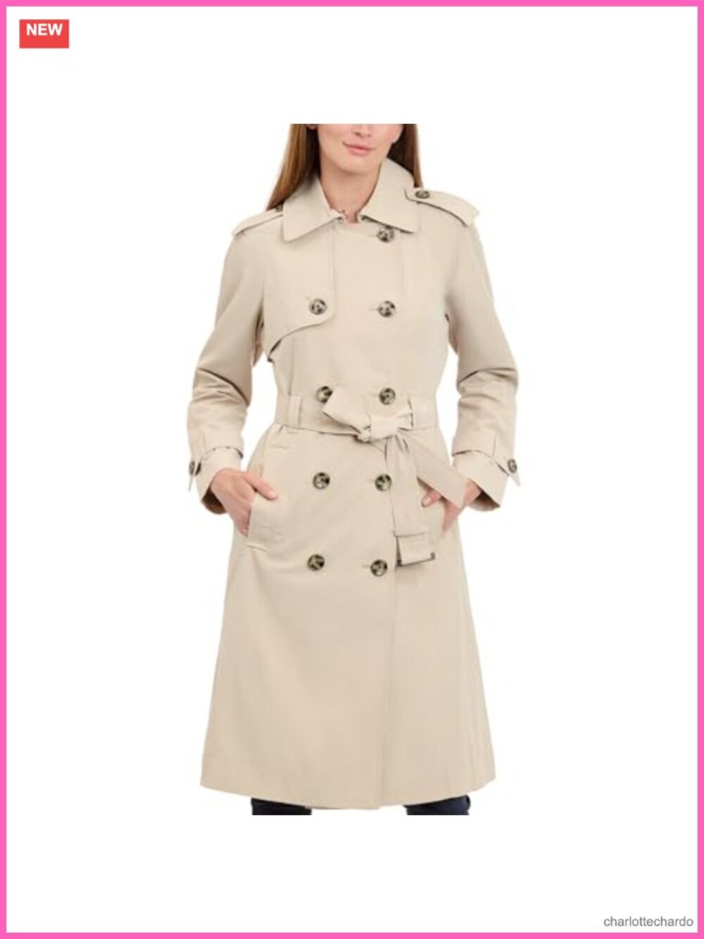 London Fog Double Breasted Trench Coat with Belt